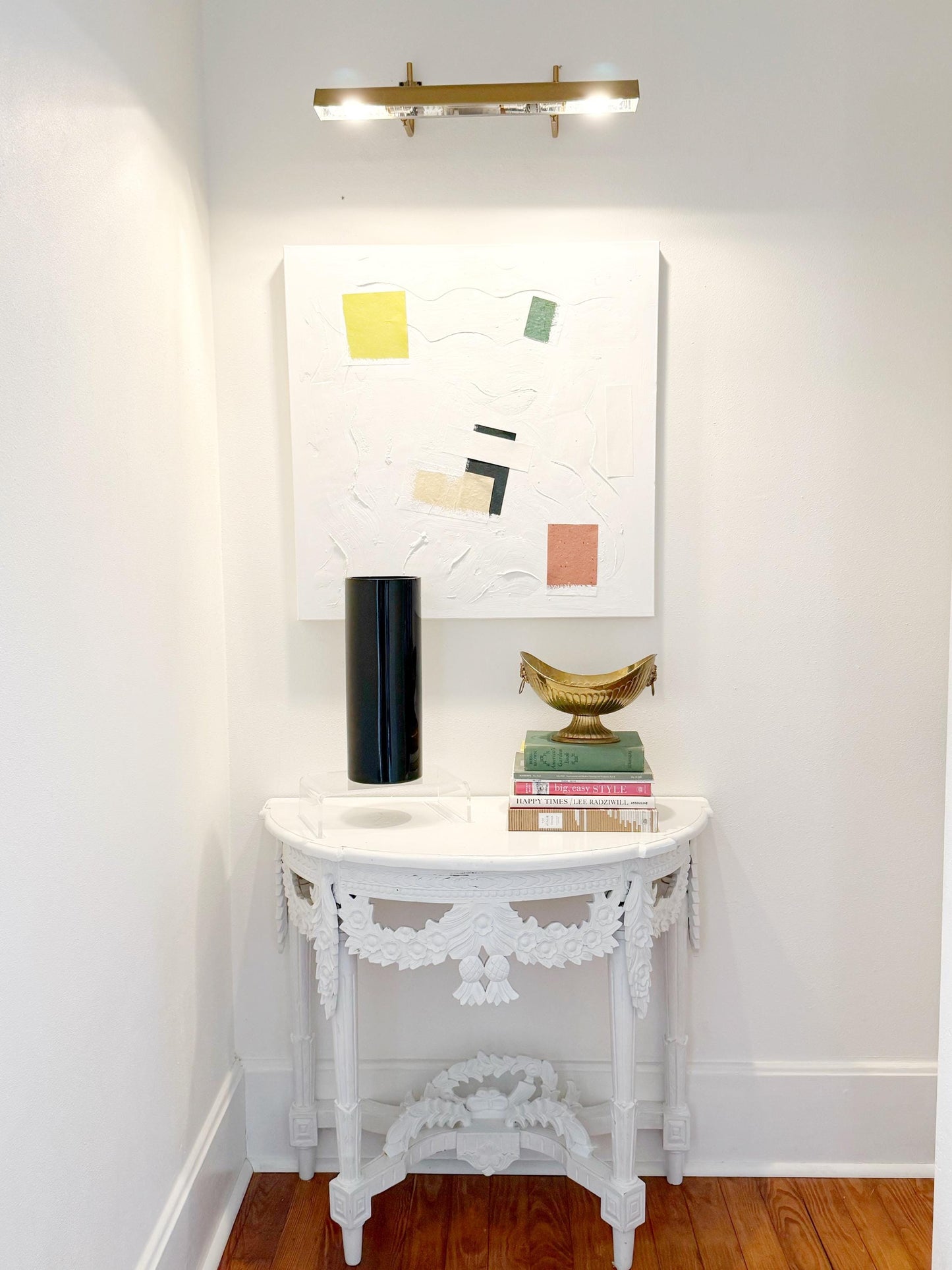 Original Abstract Mixed Media Painting on canvas, Size 24”x30”, White Abstract Painting, Texture Painting on Stretched Canvas