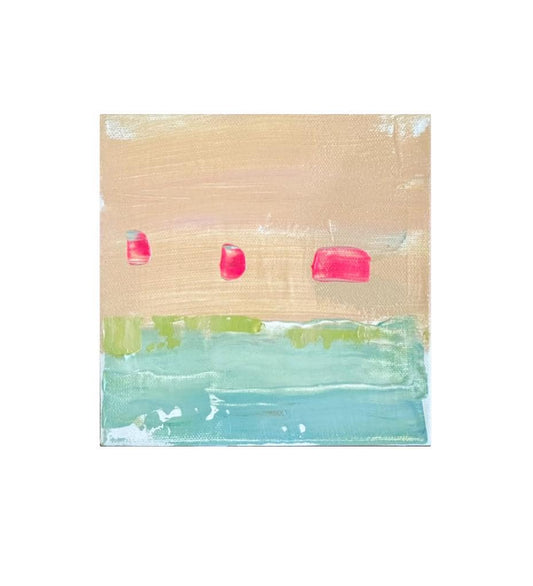 Original Abstract Mixed Media Landscape Painting on Streched Canvas, Abstract Artwork, Small Landscape, Abstract Art