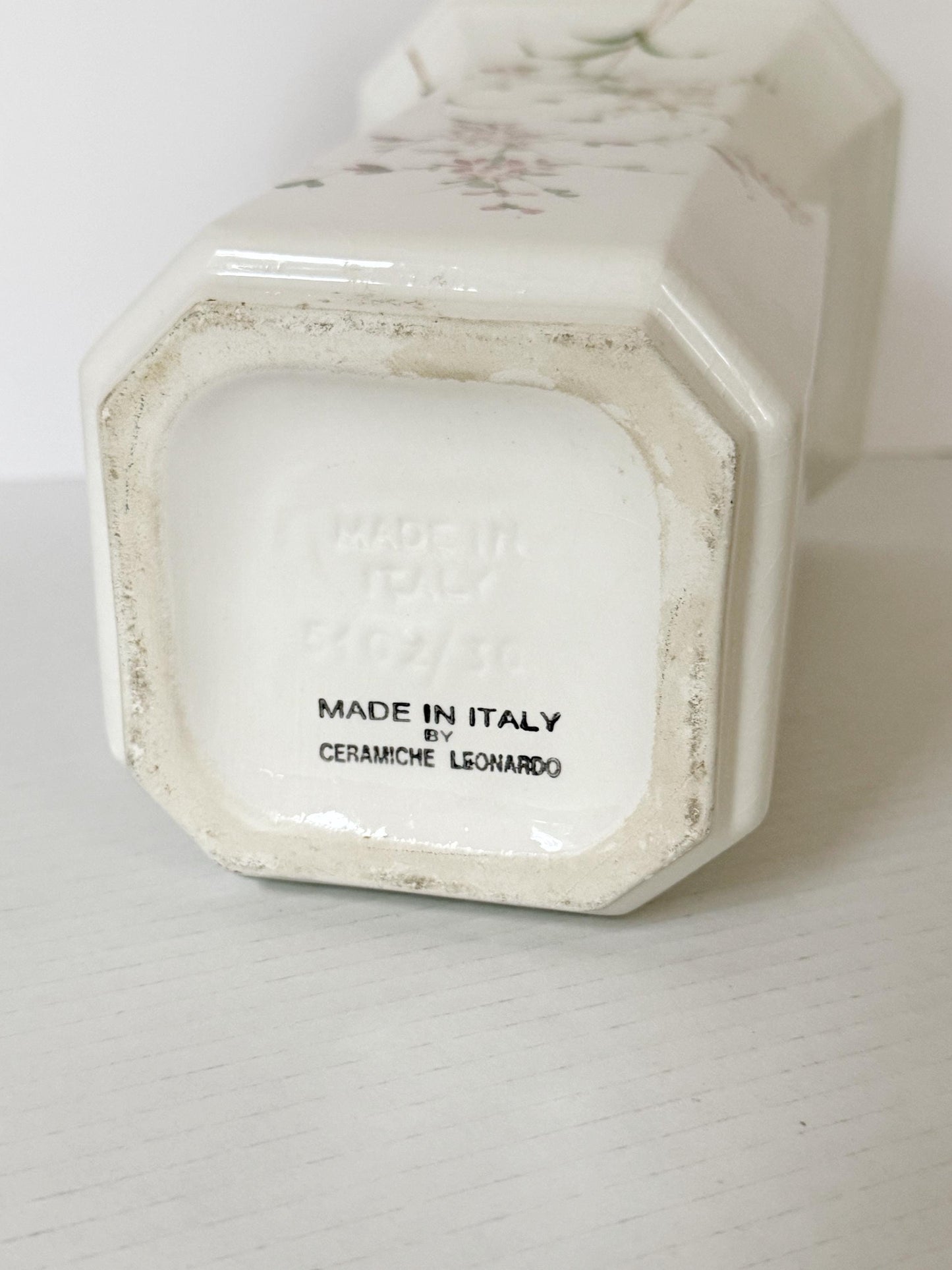 Floral Handpainted Italian Porcelain Vase