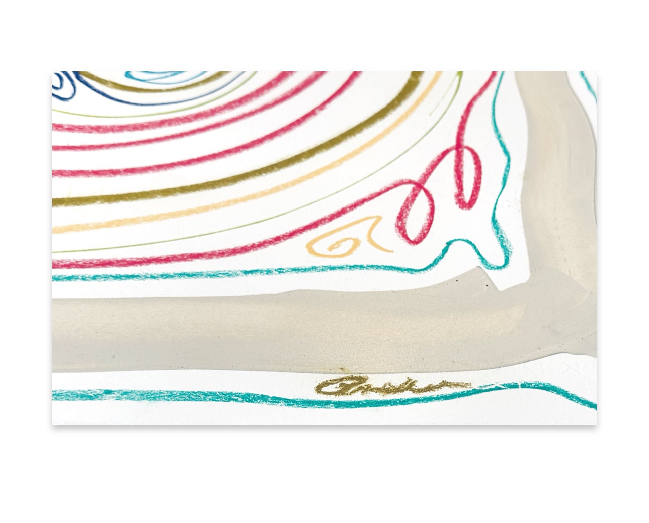 Large Original Abstract Mixed Media Painting, 24”x32”, Art for Acrylic Frame, Floating Frame Art, Pink Art, Green Art, Neutral Art