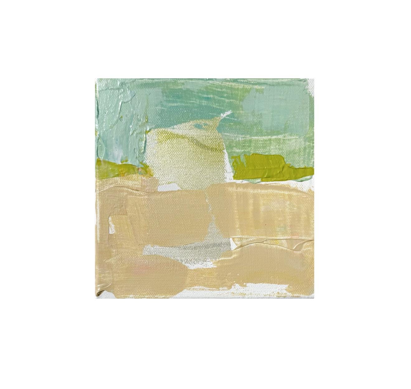 Original Abstract Mixed Media Landscape Painting on Streched Canvas, Abstract Artwork, Small Landscape, Abstract Art