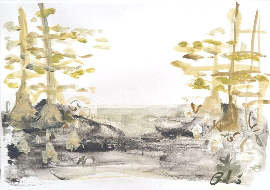 Abstract Watercolor Painting Landscape Painting, Abstract Art, Neutral Artwork, Watercolor Painting, Framed Artwork, Landscape Painting