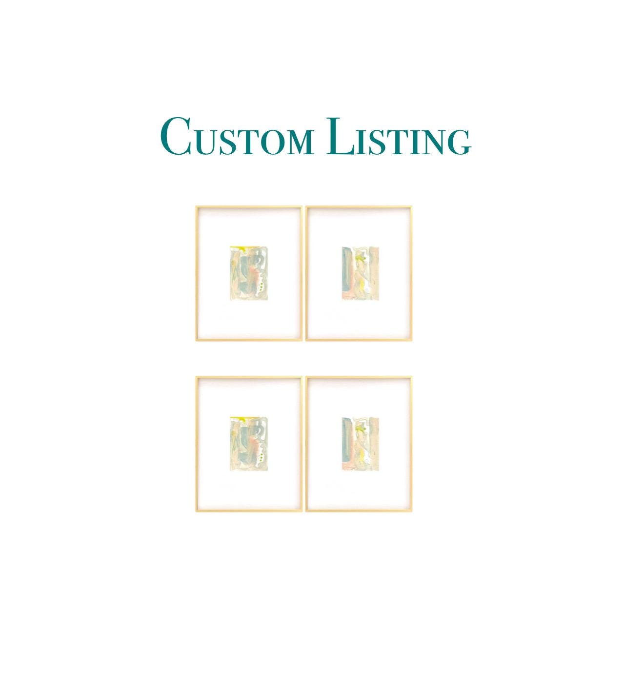 Custom Listing - Set of Four 4”x6” Abstract Paintings