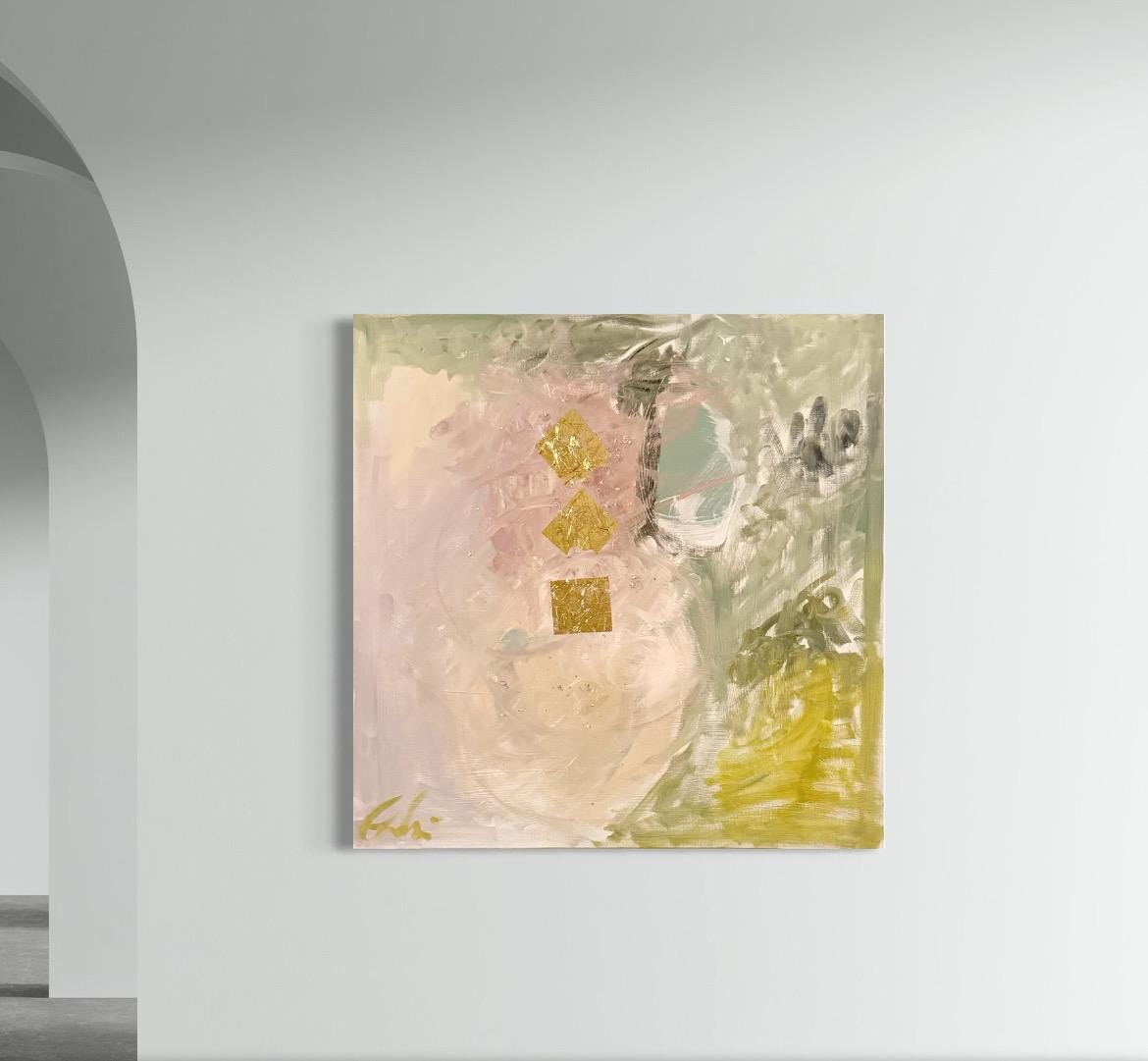 Original Abstract Mixed Media Painting on canvas, Size 30”x30”, White Abstract Painting, Texture Painting on Stretched Canvas