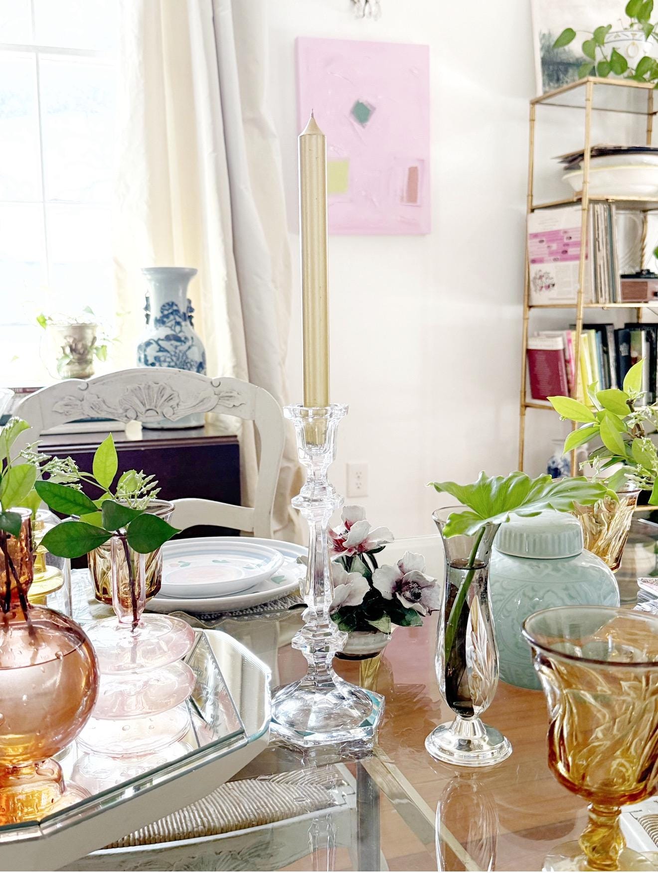 Pair of Crystal Candlestick Holders