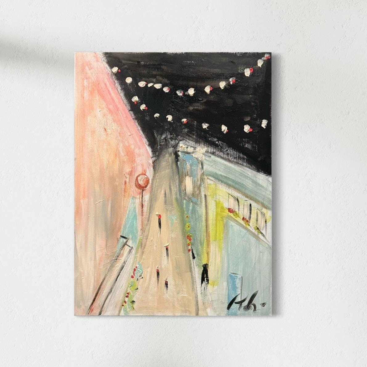 Original Abstract Mixed Media Painting on Canvas, Size 24”x30”, Neutral Artwork, Pastel Artwork, Large Canvas Artwork