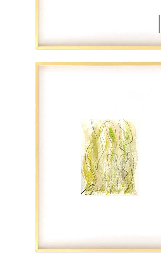 Original Abstract Mixed Media Paintings, Set of Two Framed