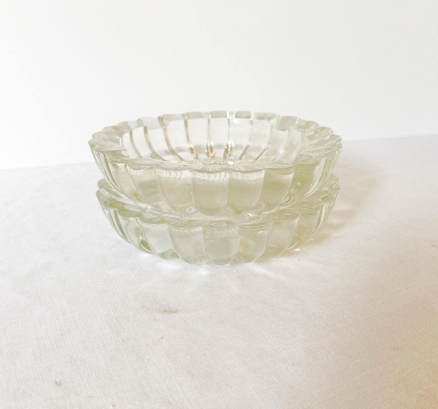 Pair of Crystal Scalloped Candy Dishes