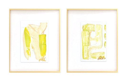 Abstract Watercolor Painting, Pair of 5x7 in 11x14 White Mat, Abstract Artwork, Original Painting, Pink Artwork, Small Framed Artwork