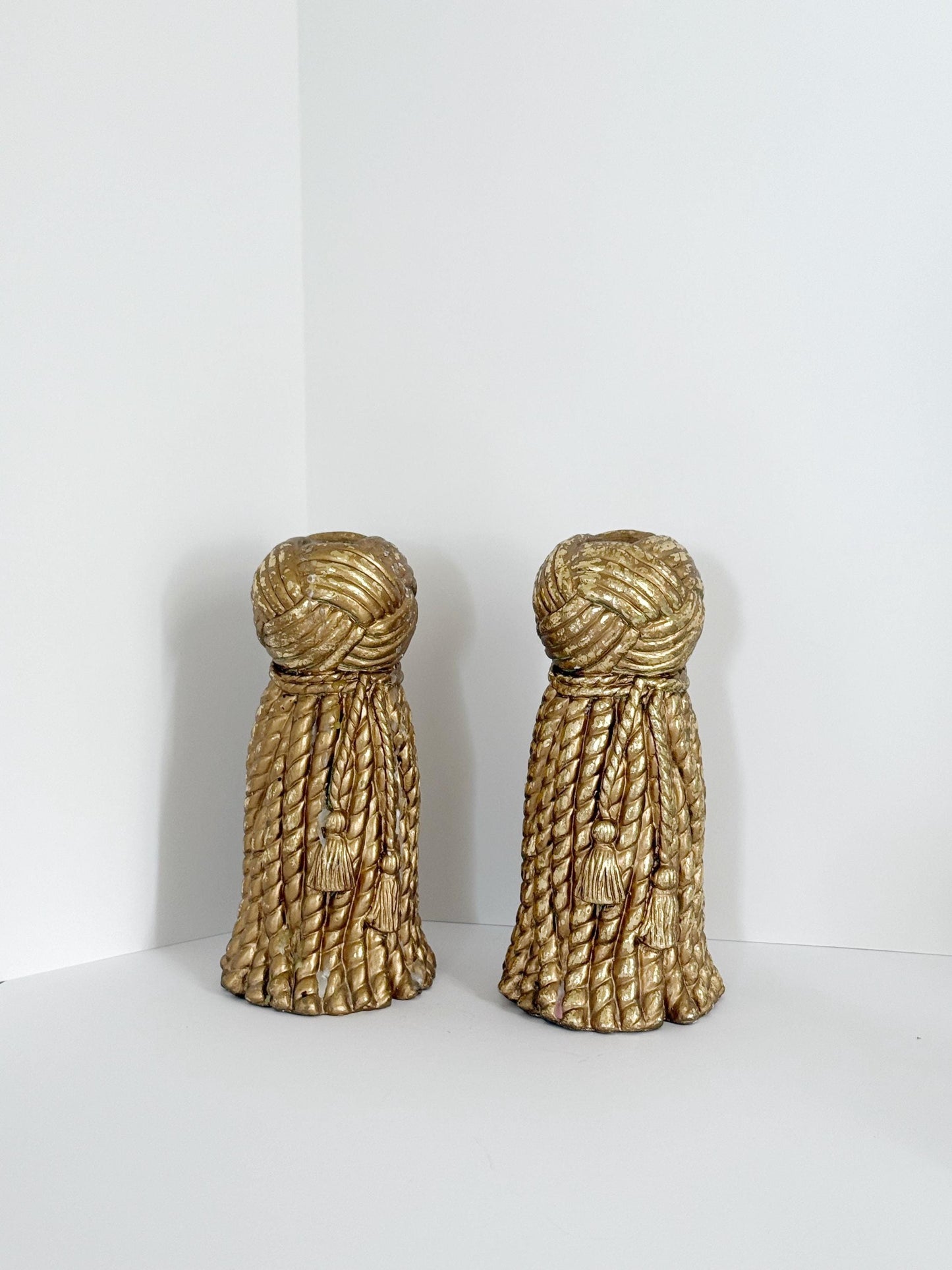 Vintage Tassle Candlestick Holders