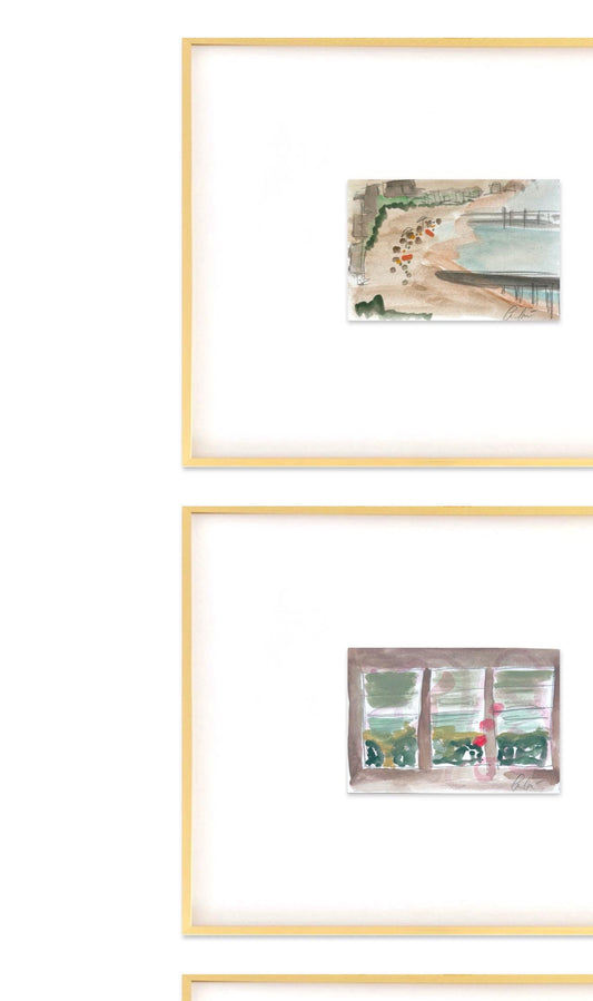 Abstract Watercolor Painting, Set of 3, 5"x7”, White Mat 11”x14”, Abstract Wall Art, Original Watercolor Painting, Pink, Green, Pastel