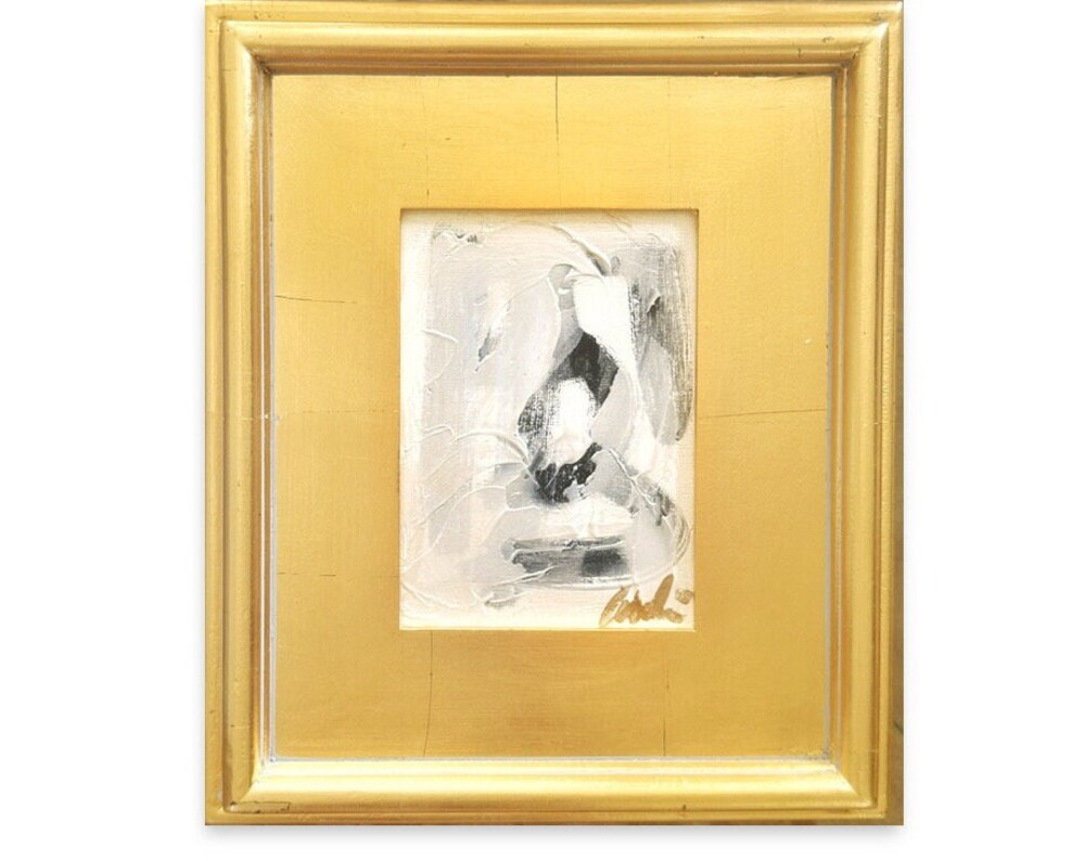 Framed Original Abstract Artwork, Mixed Media Painting (5”x7”)