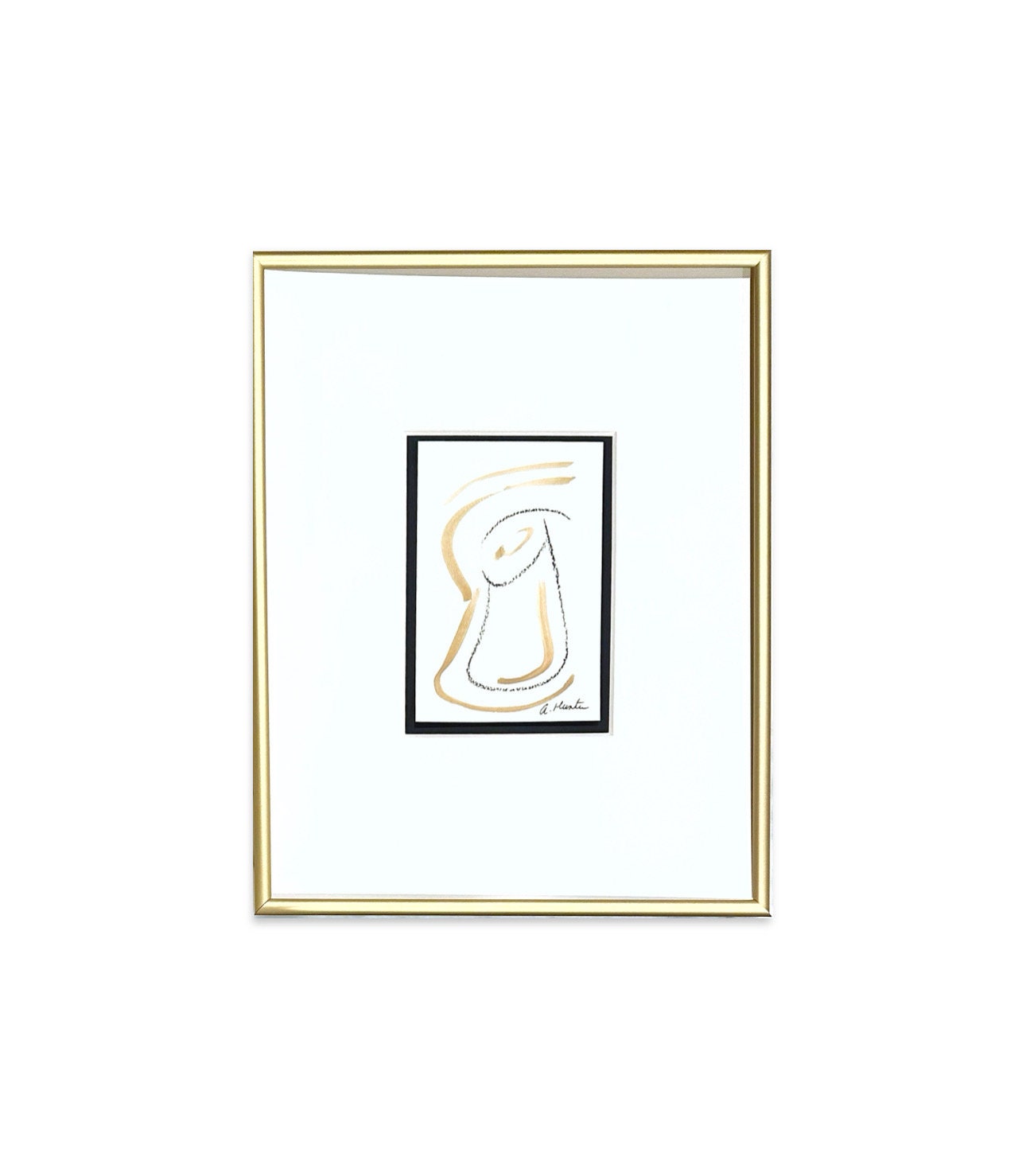 Original Abstract Nude Painting, Abstract Art, Neutral Art, Female Nude Painting, Size 5”x8”