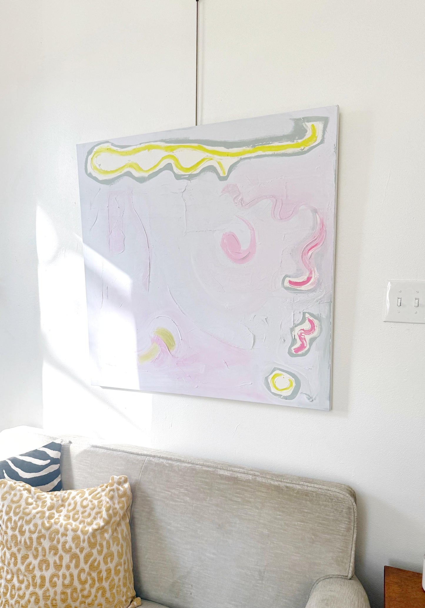 Original Abstract Mixed Media Painting on canvas, Size 30”x40”, White Abstract Painting, Texture Painting on Stretched Canvas