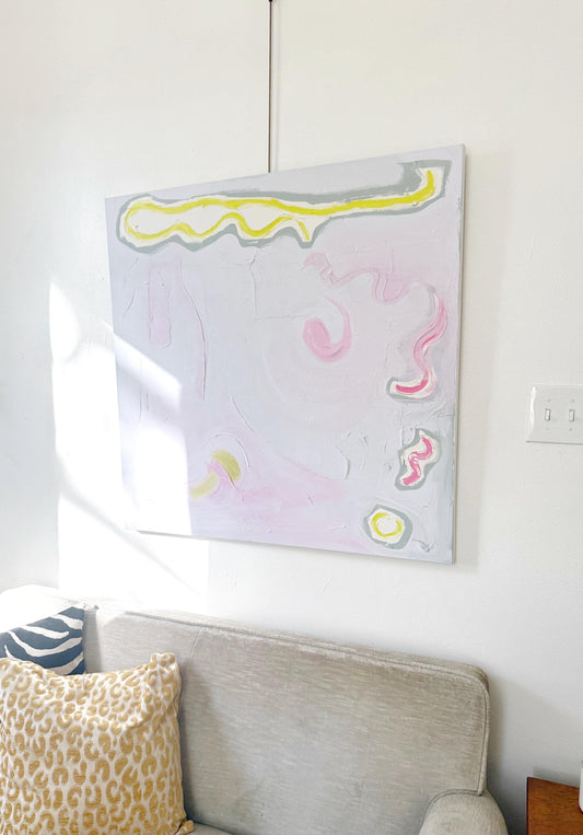 Original Abstract Mixed Media Painting on canvas, Size 30”x40”, White Abstract Painting, Texture Painting on Stretched Canvas