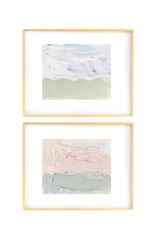 Original Abstract Mixed Media Painting, Set of 2, Abstract Wall Art, 5”x7” (Mat size 11”x14”), Neutral Artwork, Artwork for Interior Design
