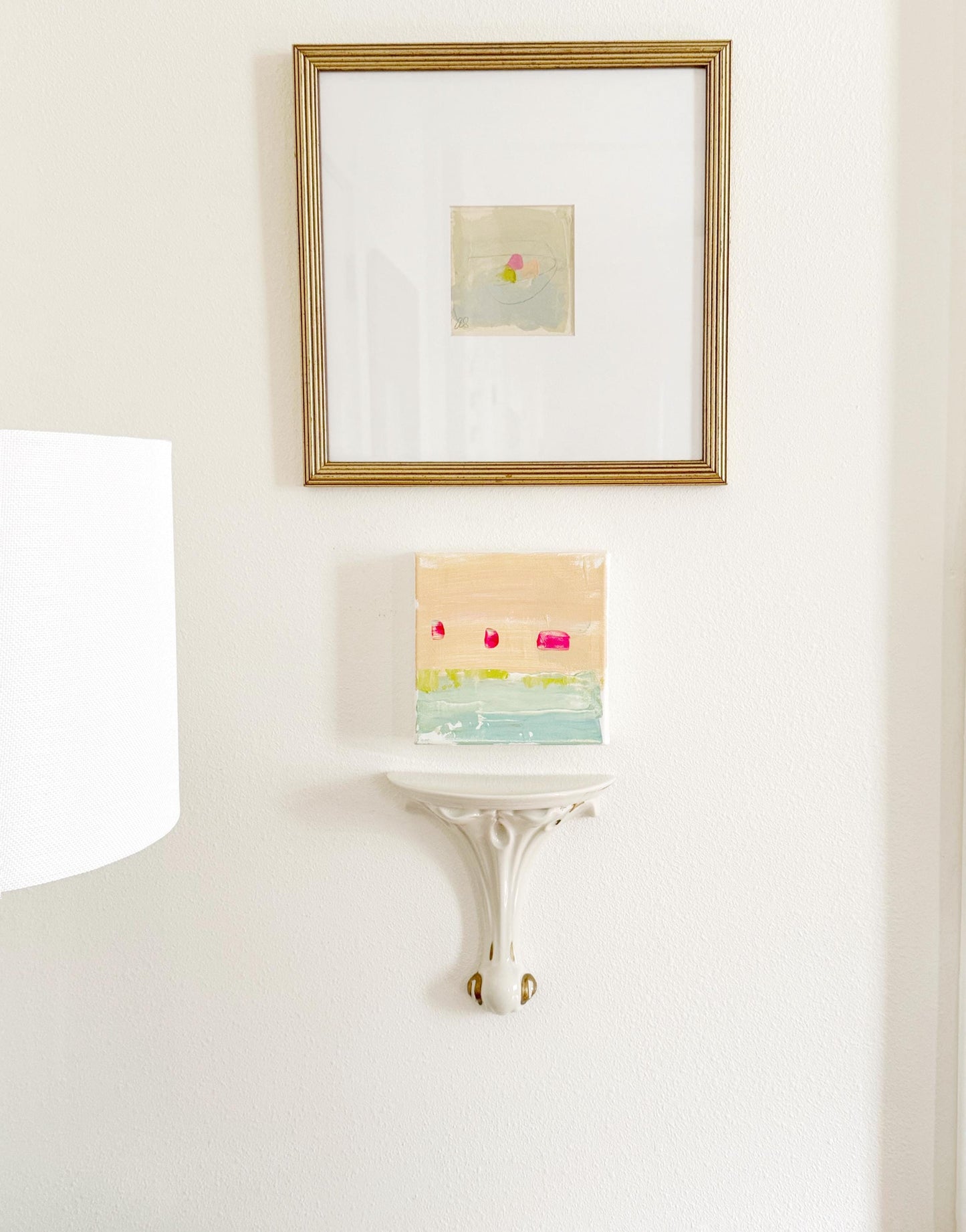 Vintage White and Gold Porcelain Sconce