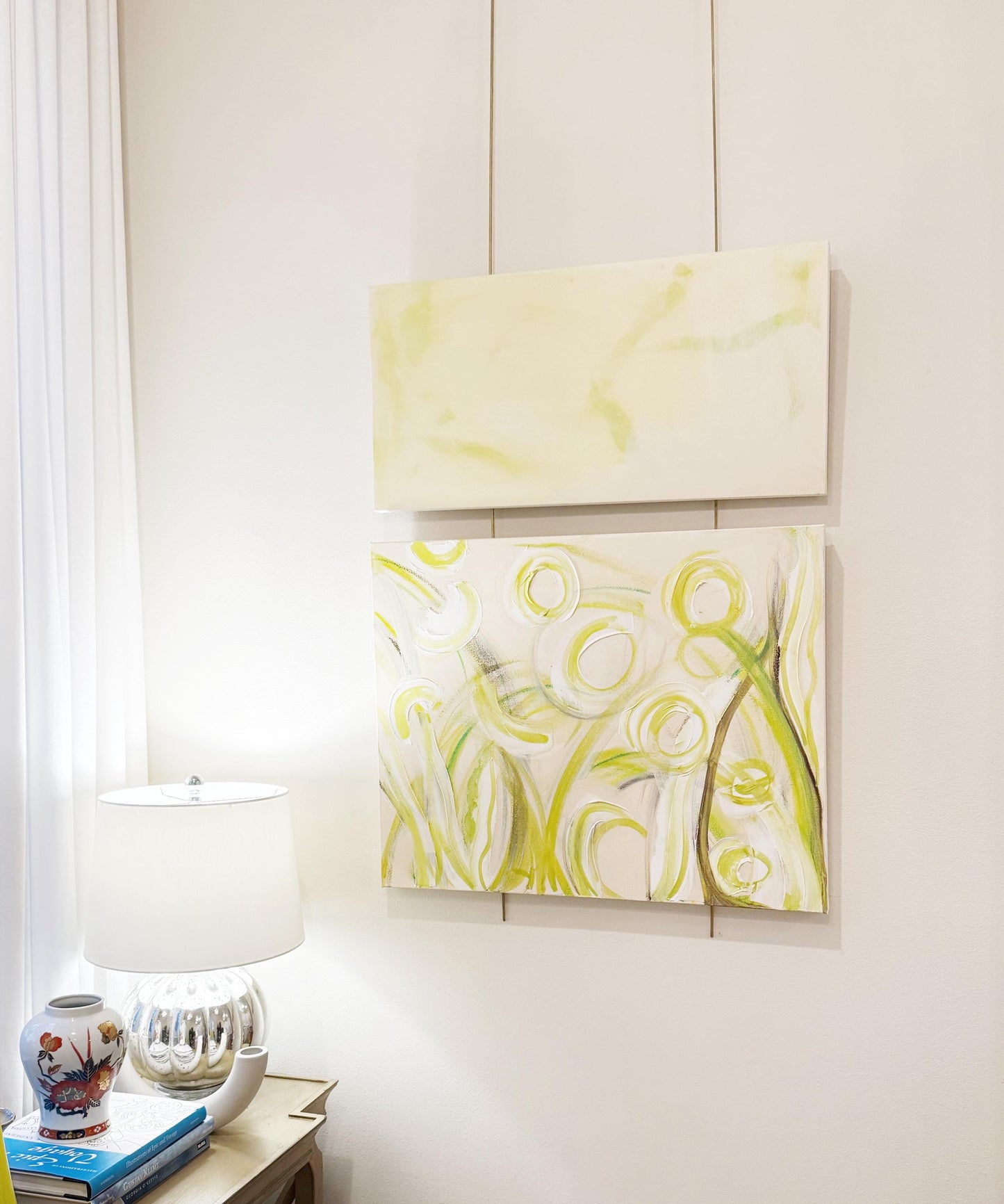 Original Abstract Mixed Media Painting on Canvas, Firmament, Pink, Green, Neutral Artwork, Abstract Art, Original Abstract Artwork