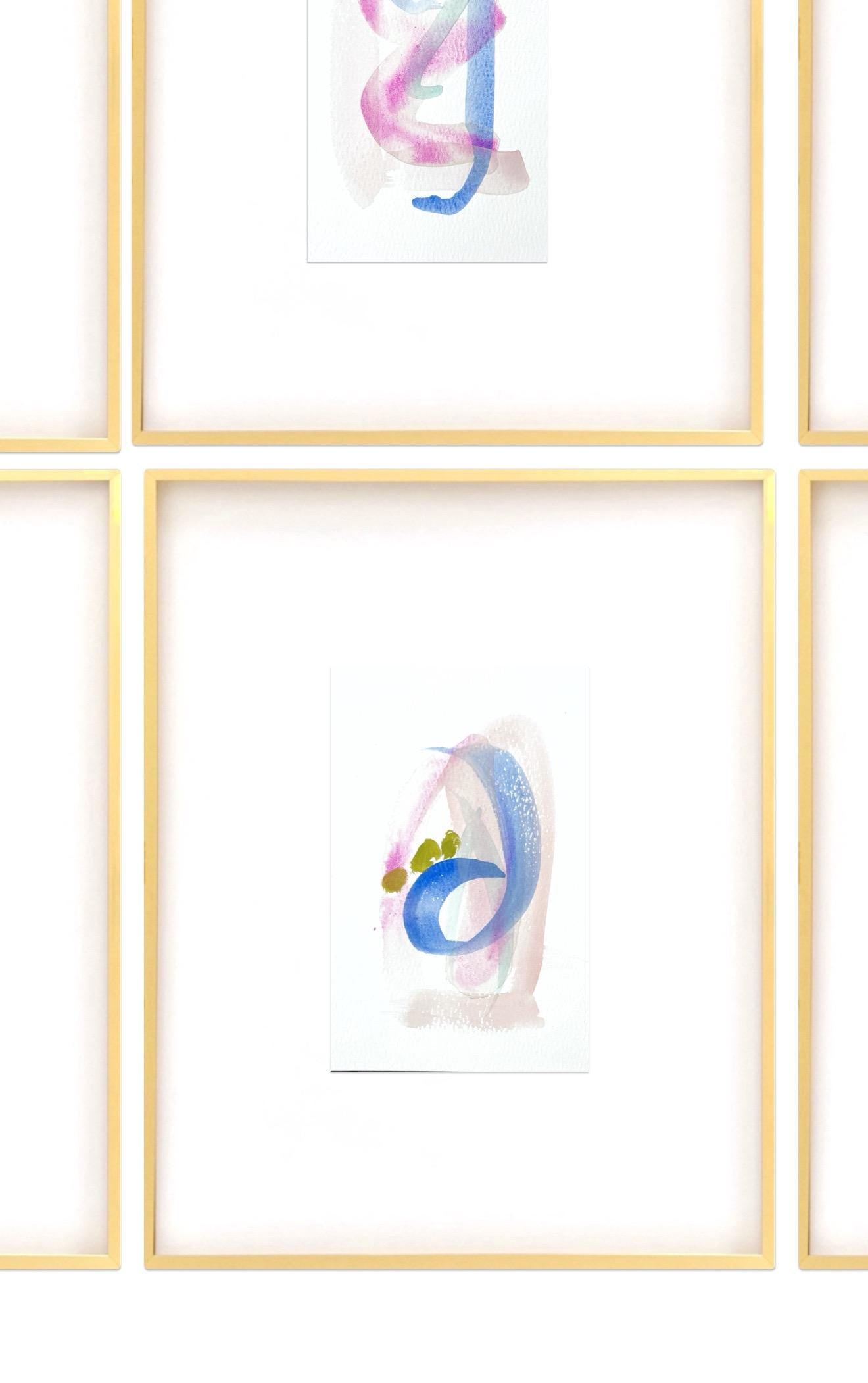 Original Abstract Artwork, Set of 6, Mixed Media, 5" x 7", Original Artwork, Pink Art, Blue Art, Neutral Artwork, Pastel Wall Decor