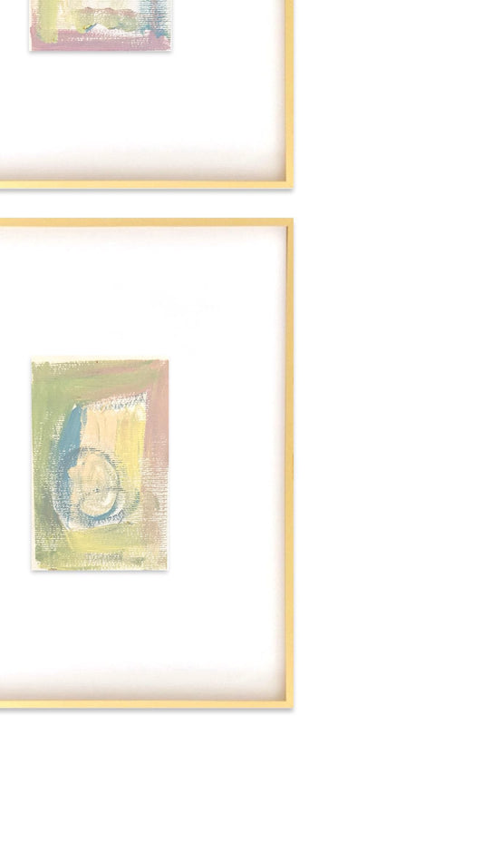 Original Abstract Mixed Media Paintings, Set of 4, Bright Paintings, Size 4x6