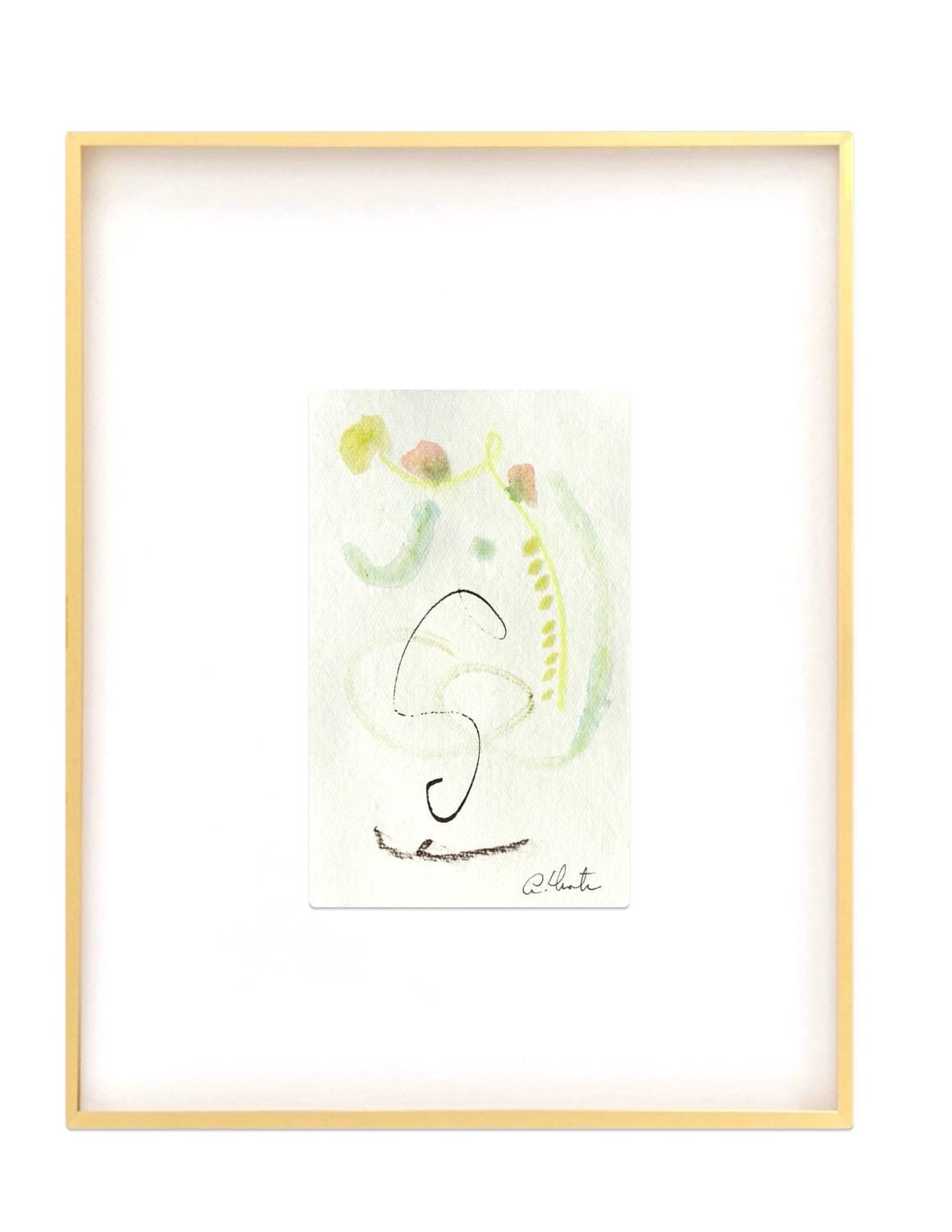 Abstract Watercolor Painting, Set of 3, 5"x7”, White Mat 11”x14”, Abstract Wall Art, Original Watercolor Painting, Pink, Green, Pastel