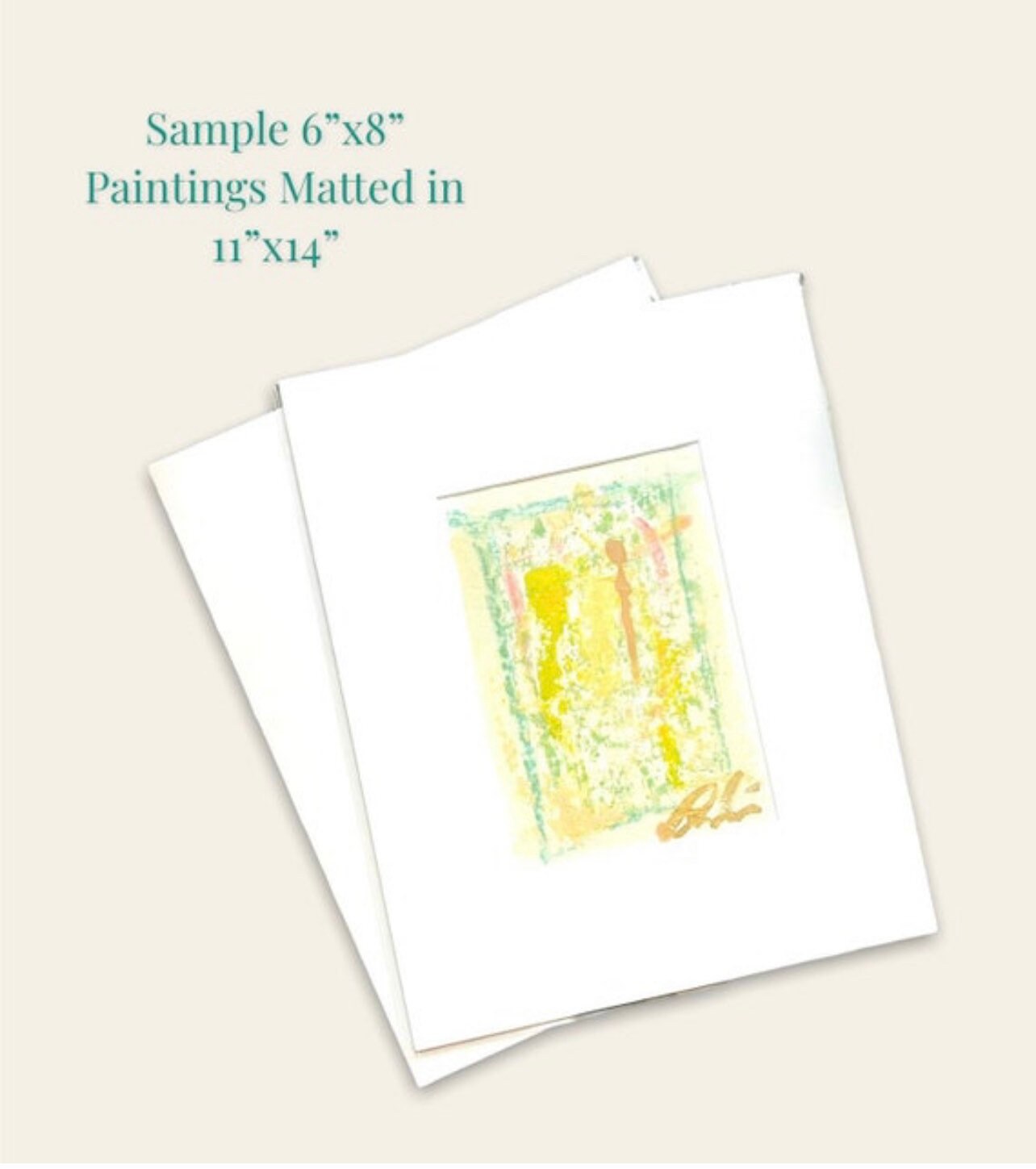 Original Abstract Mixed-Media Painting, Size 4”x6”, Matted in 8”x10”, Ready to Frame, Abstract Artwork, Original Artwork, Small Art, Napa 2