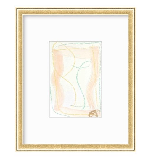 Abstract Watercolor Painting, Set of 2, 5x7, White Mat, Original Artwork, Yellow, Grey, White, Pastel Artwork, Neutral Art, Landscape