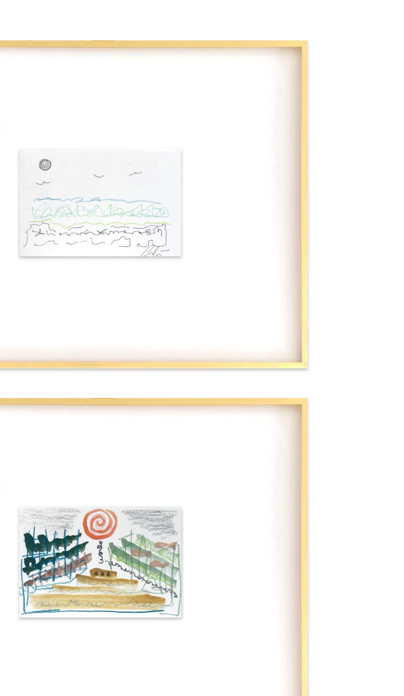 Abstract Watercolor Painting, Set of 3, 5"x7”, White Mat 11”x14”, Abstract Wall Art, Original Watercolor Painting, Pink, Green, Pastel