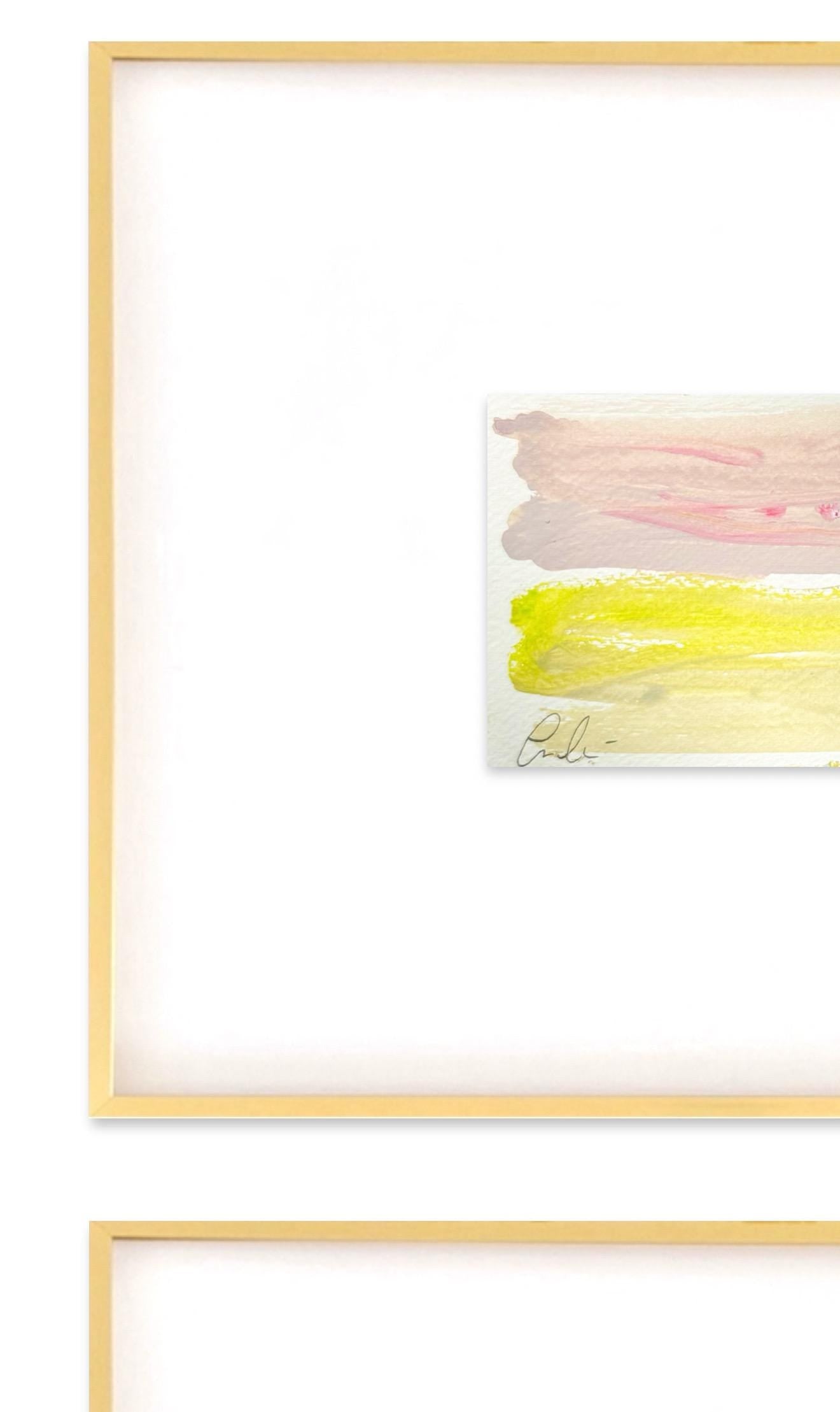 Set of Four Original Abstract Landscape Paintings, Original Artwork, Gallery Wall, Neutral Artwork, Size 4”x6”, Small Abstract Art, Lavender