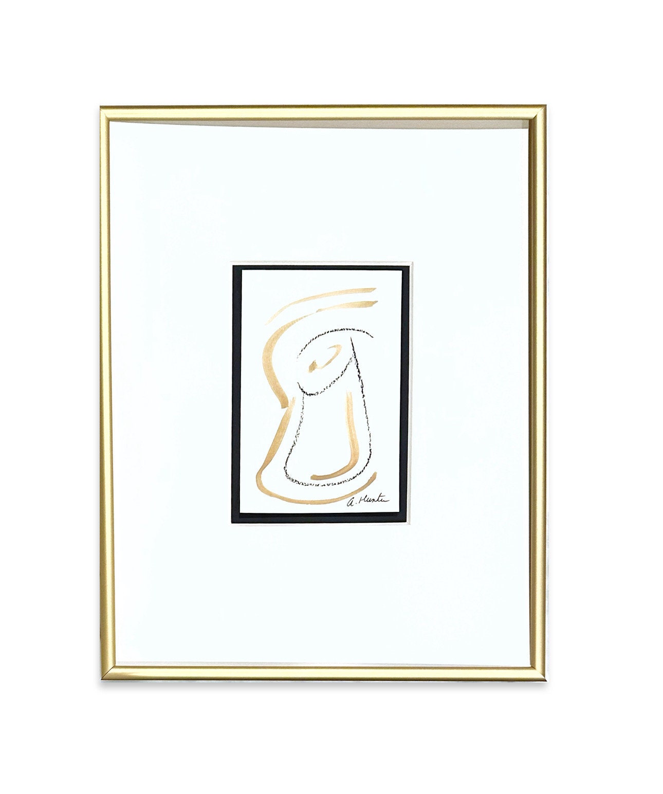 Original Abstract Nude Painting, Abstract Art, Neutral Art, Female Nude Painting, Size 5”x8”