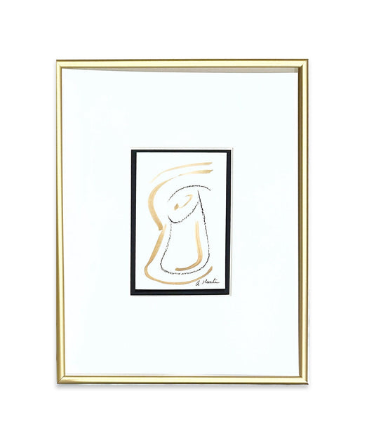 Original Abstract Nude Painting, Abstract Art, Neutral Art, Female Nude Painting, Size 5”x8”