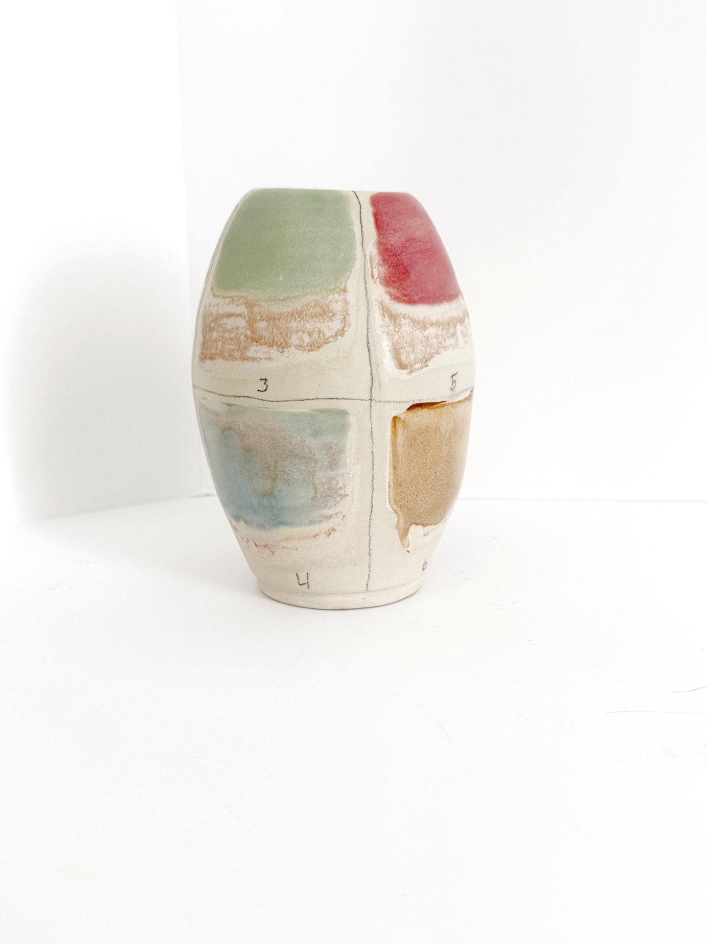 Handpainted Clay Multicolor Vase