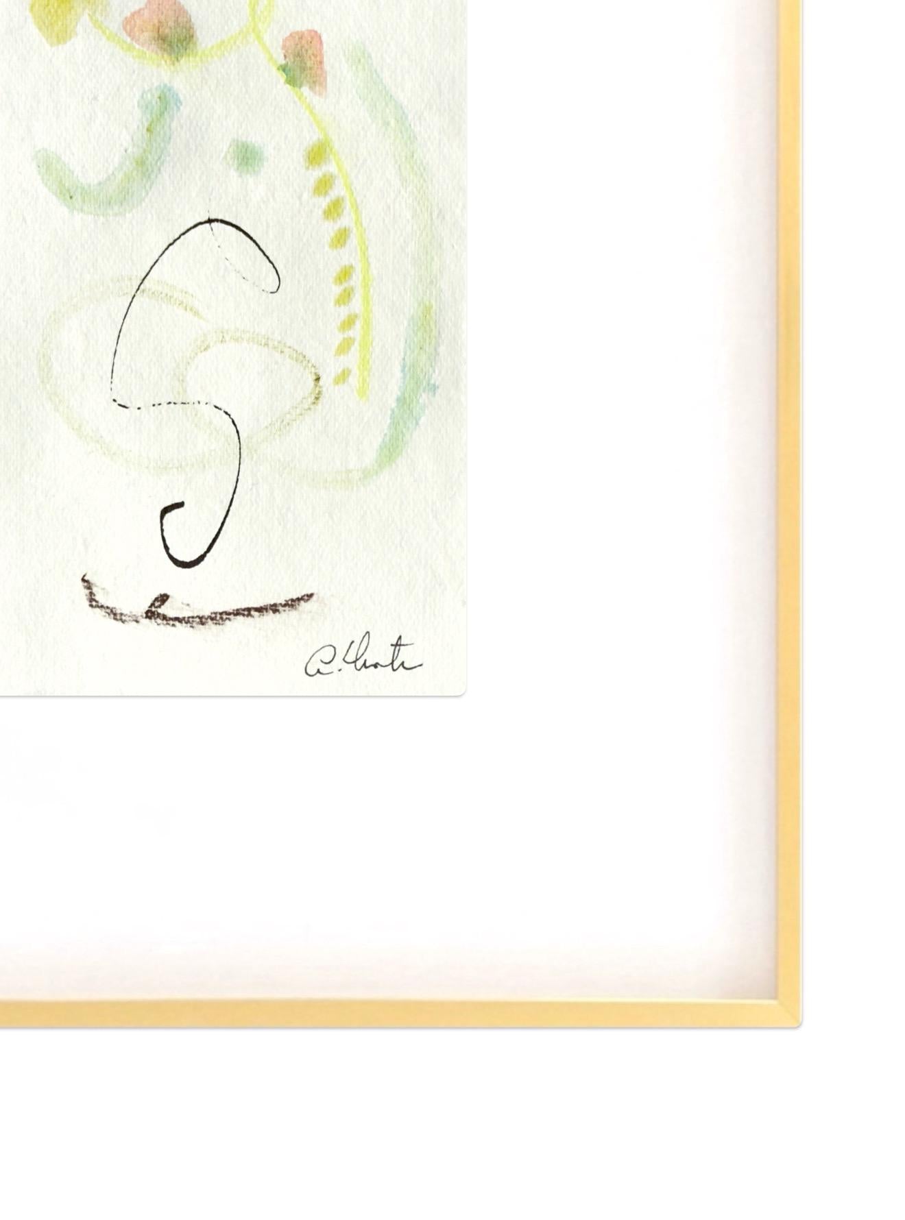 Abstract Watercolor Painting, Set of 3, 5"x7”, White Mat 11”x14”, Abstract Wall Art, Original Watercolor Painting, Pink, Green, Pastel