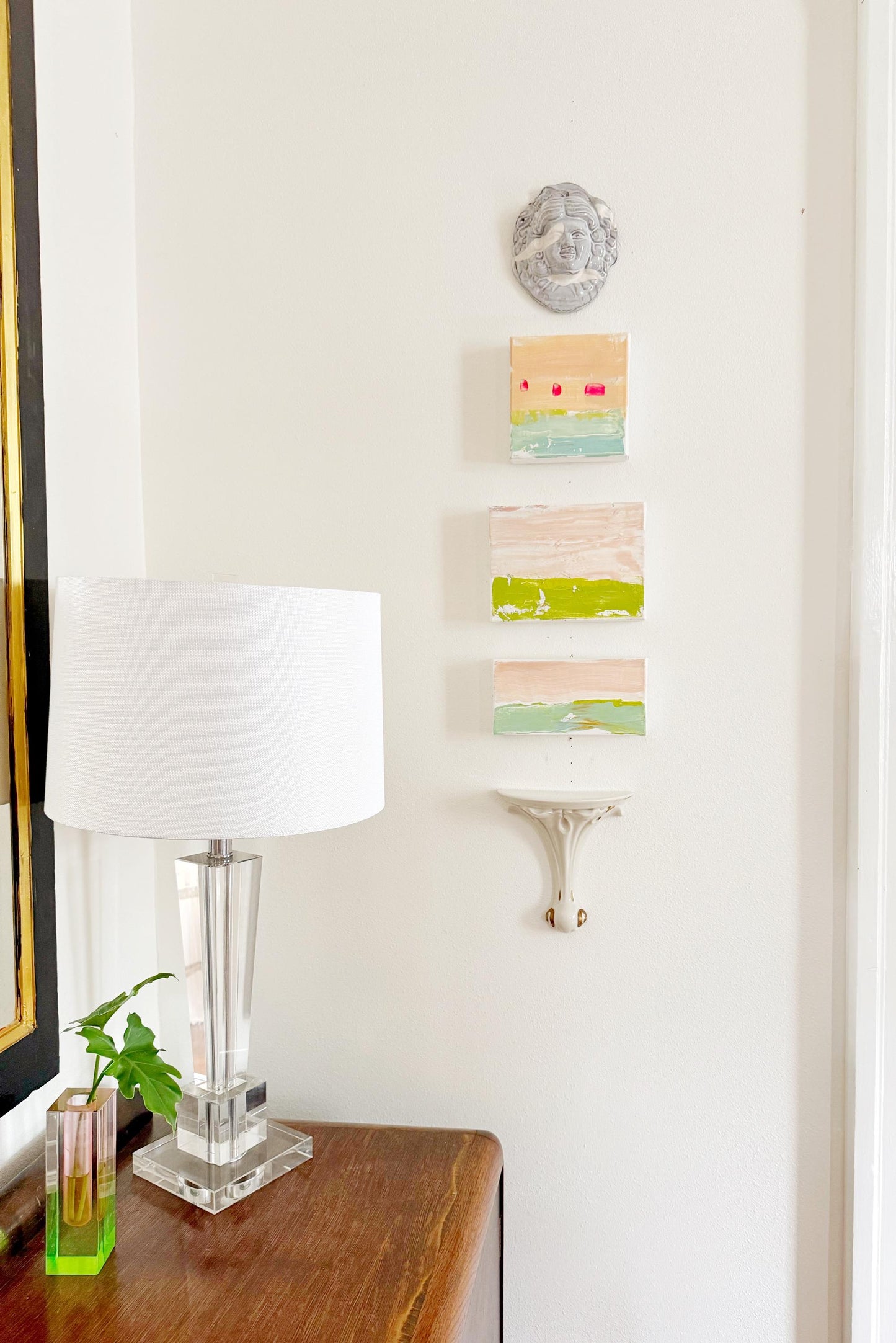 Original Abstract Mixed Media Landscape Painting on Streched Canvas, Abstract Artwork, Small Landscape, Abstract Art