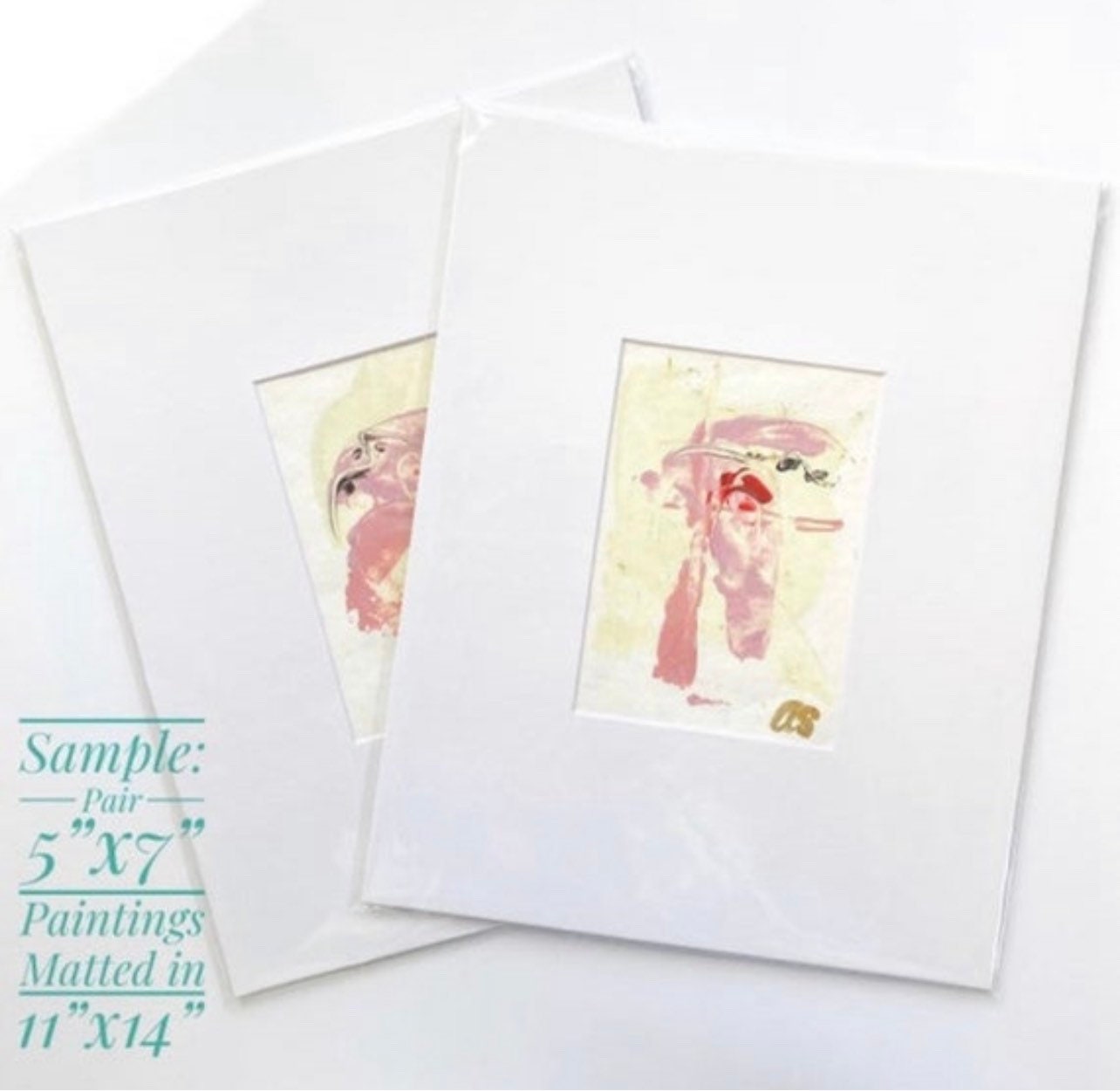 Original Abstract Mixed-Media Painting, Size 4”x6”, Matted in 8”x10”, Ready to Frame, Abstract Artwork, Original Artwork, Small Art, Napa 2