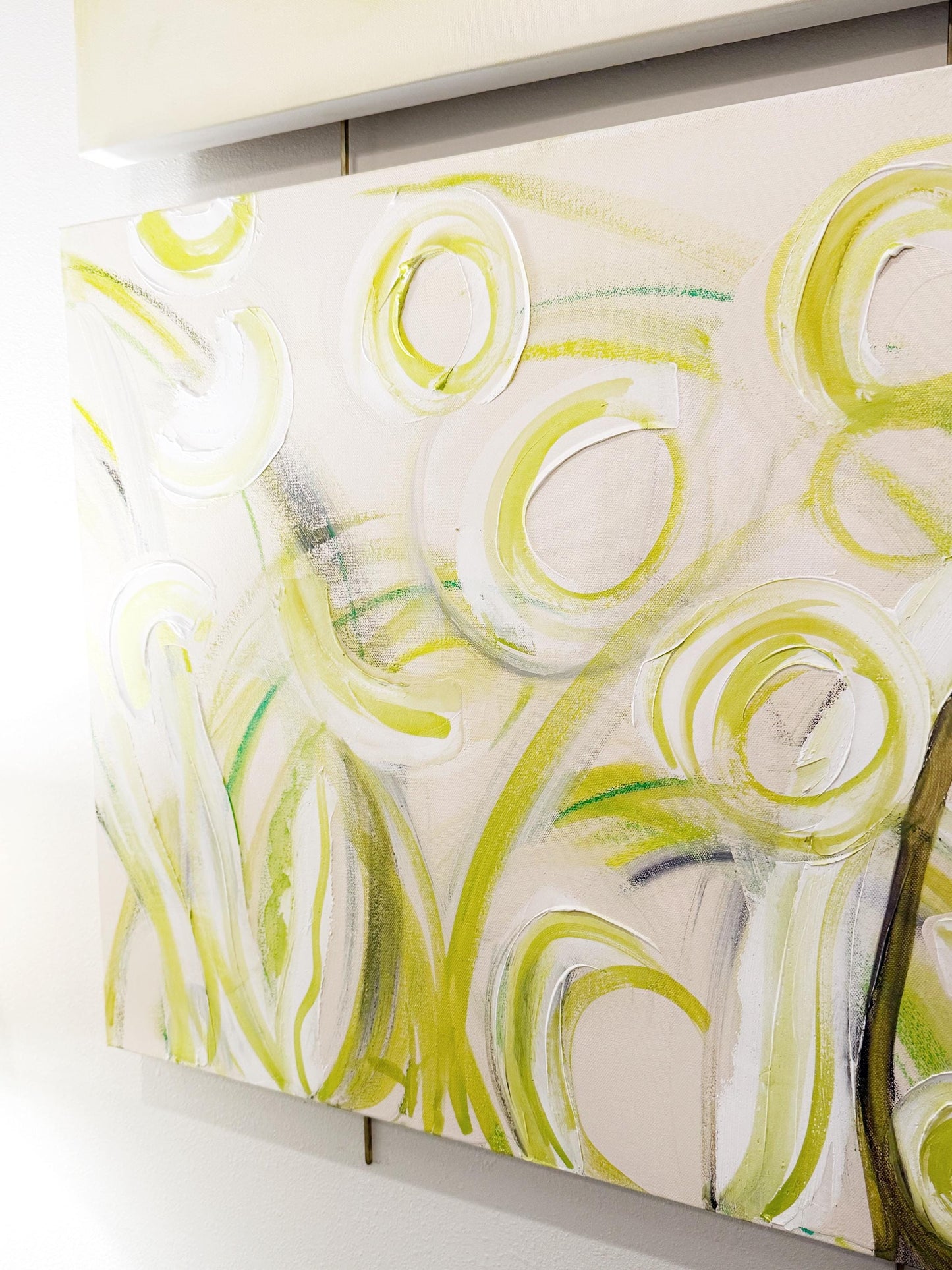 Original Abstract Mixed Media Painting on Canvas, Firmament, Pink, Green, Neutral Artwork, Abstract Art, Original Abstract Artwork