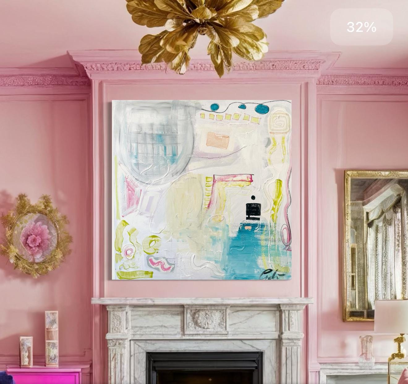 Original Abstract Mixed Media Painting on canvas, Size 36”x36”, White Abstract Painting, Texture Painting on Stretched Canvas