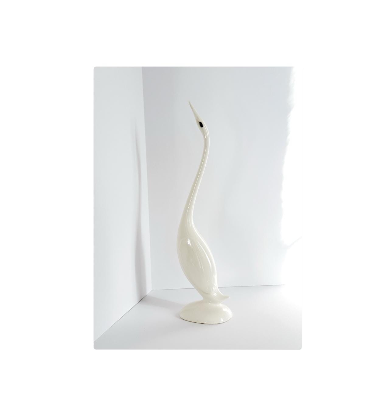 Hand-Painted Porcelain Swan Sculpture