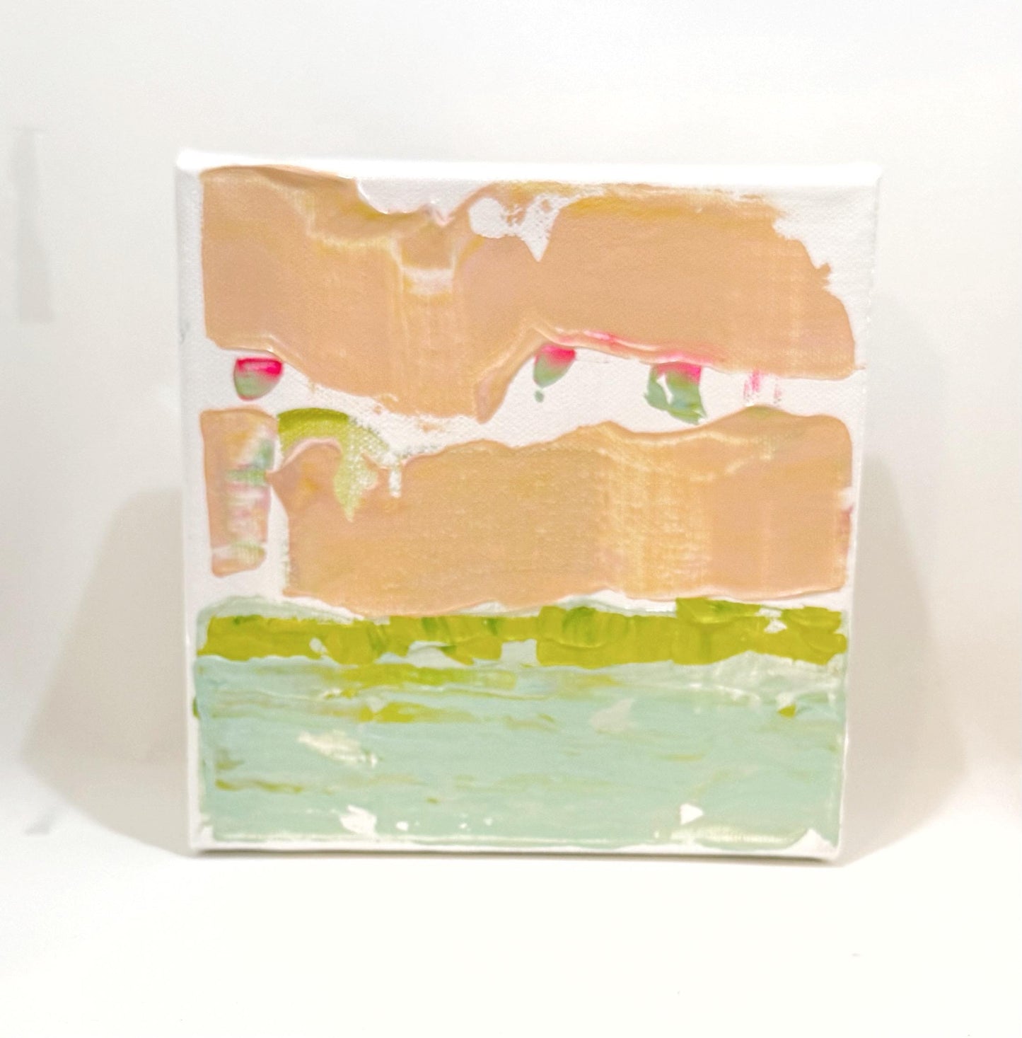 Original Abstract Mixed Media Landscape Painting on Streched Canvas, Abstract Artwork, Small Landscape, Abstract Art