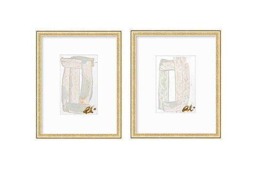 Abstract Watercolor Painting, Set of 3, 6x8, Mat Size 11x14 or 16x20, Original Wall Art, Pink, White, Neutral, Pastel, Minimalist Artwork