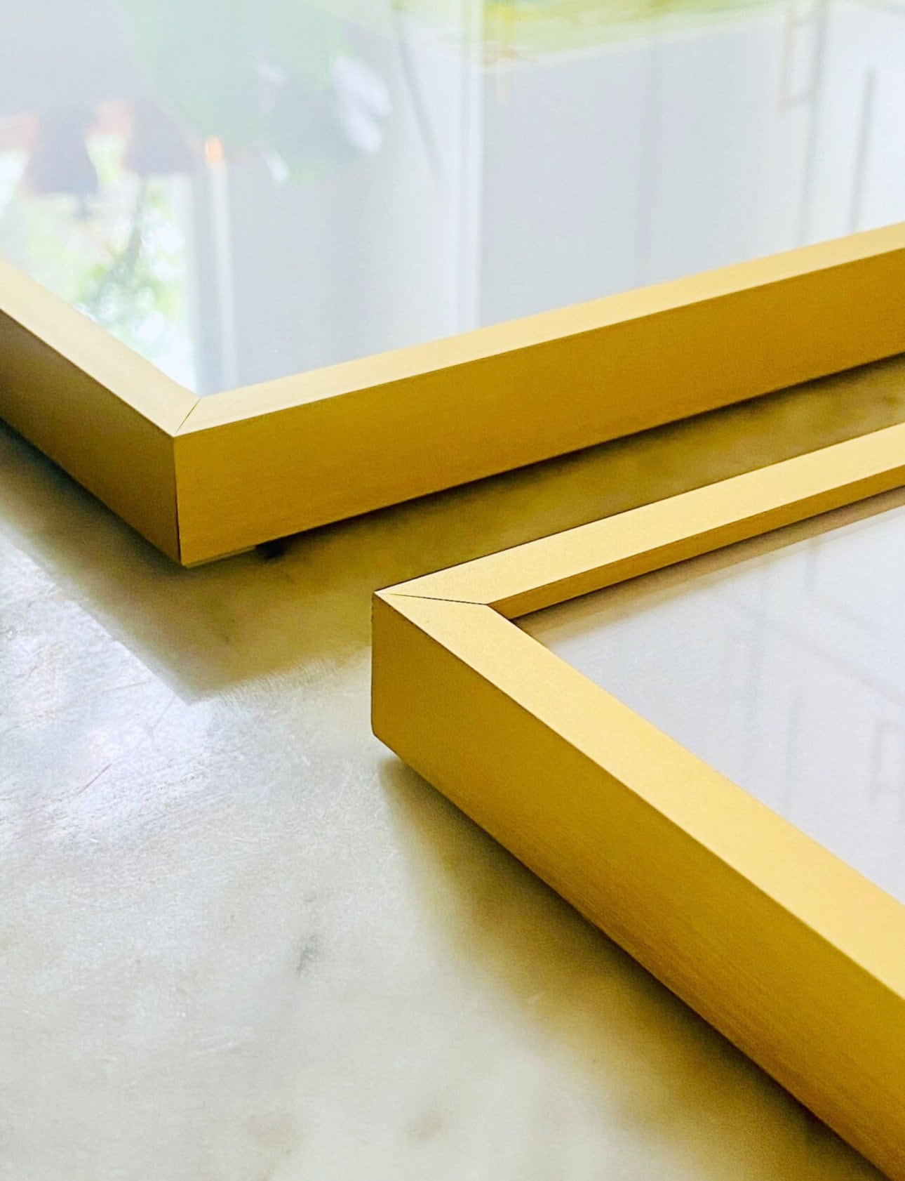 Custom Set of 3 Abstract Paintings (5”x7”) Framed in 16”x20” Gold Metal Gallery Frames