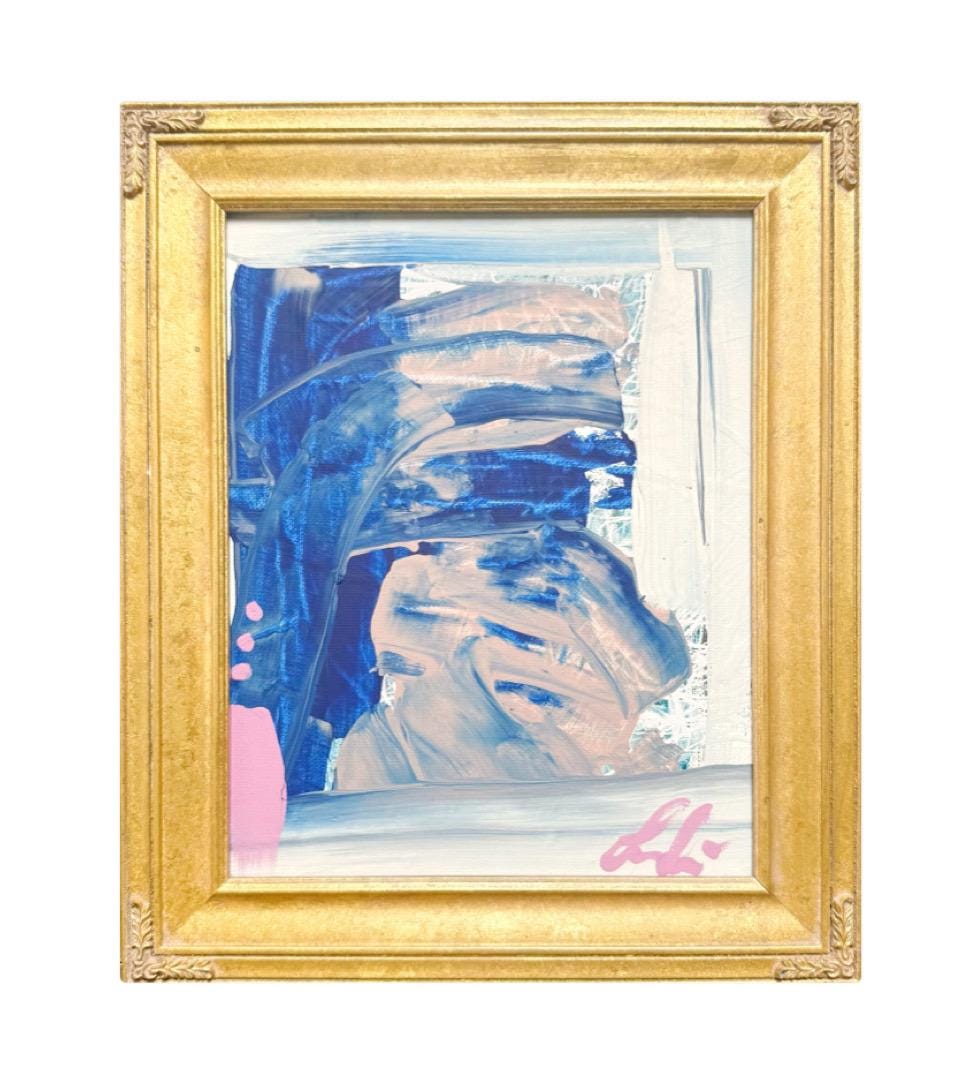 Original Abstract Mixed Media Painting, Framed in 8”x10” Vintage Gold-Leafed Frame, Abstract Wall Art, Framed Abstract Art, Small Framed Art