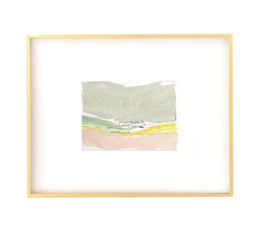 Original Abstract Mixed-Media Painting, Size 4”x6”, Coastal Art