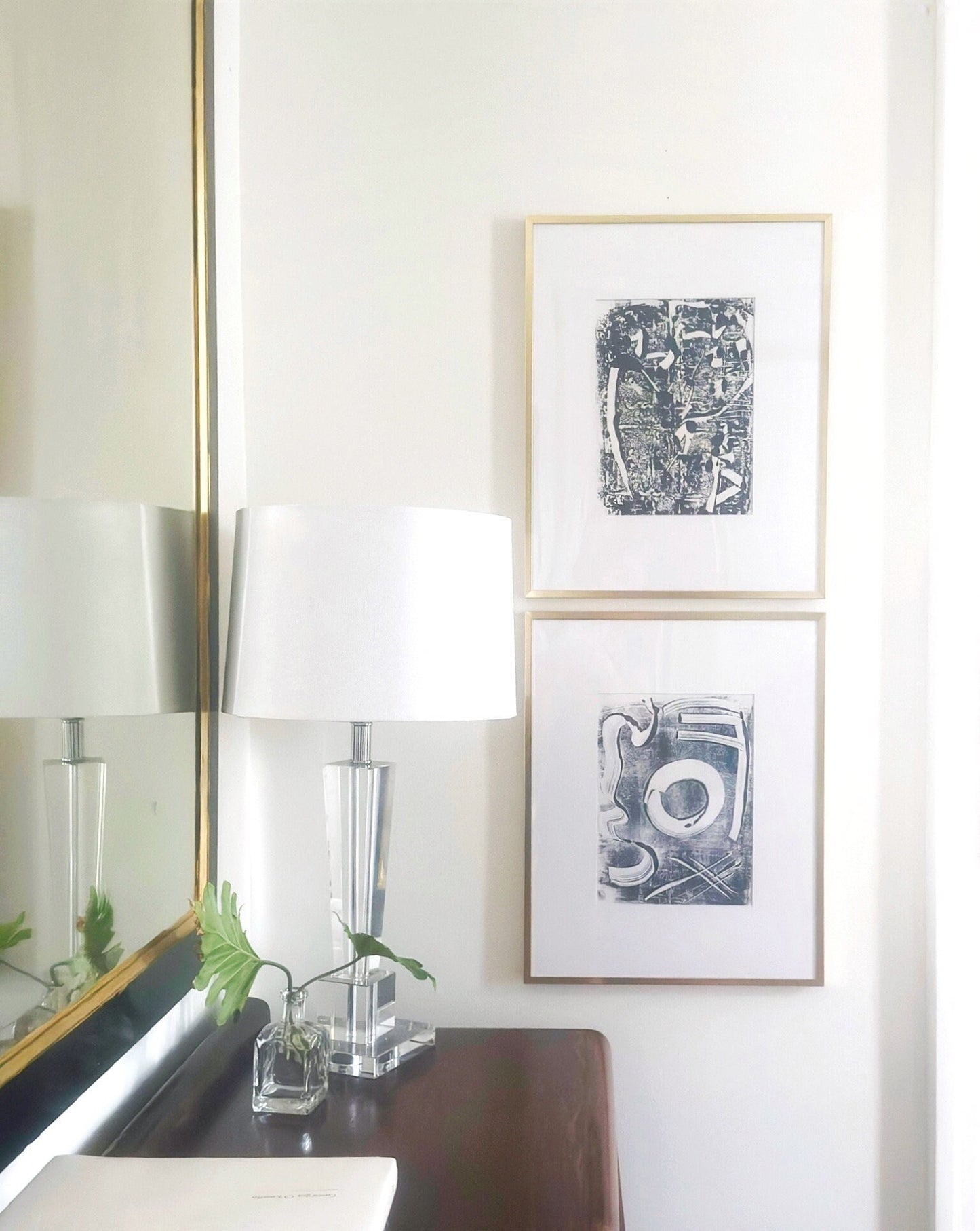 Original Abstract Artwork Giclee Print, Black & White Monoprints; Size 9”x12”, Gallery Wall Art, Abstract Art Print Set, Minimalist Art