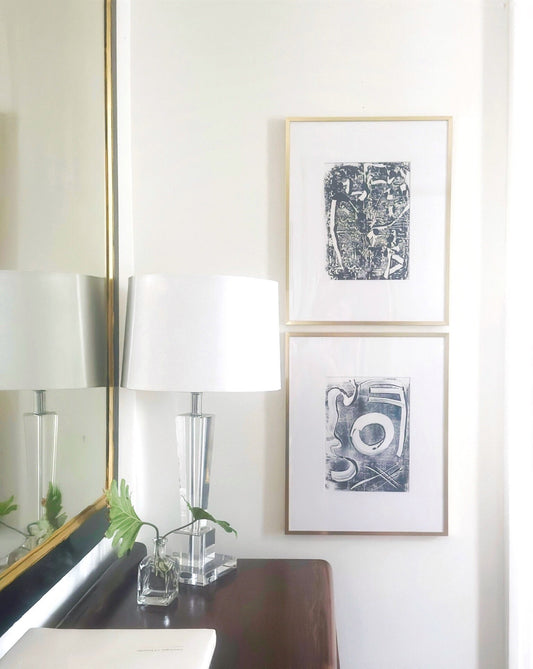 Original Abstract Artwork Giclee Print, Black & White Monoprints; Size 9”x12”, Gallery Wall Art, Abstract Art Print Set, Minimalist Art