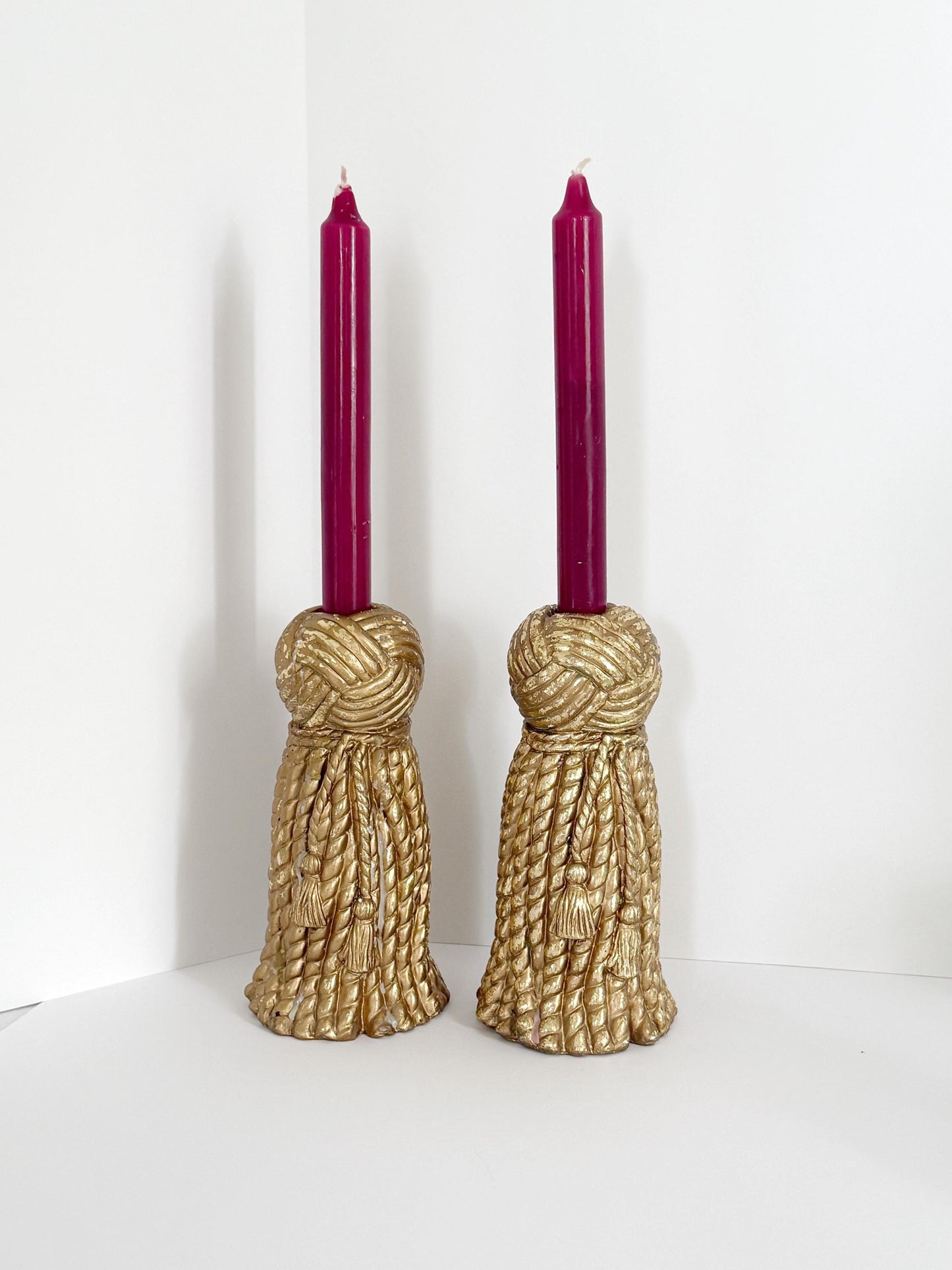 Vintage Tassle Candlestick Holders