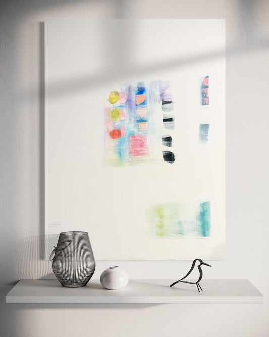 Original Abstract Mixed Media Painting on canvas, Size 30”x40”, White Abstract Painting, Texture Painting on Stretched Canvas