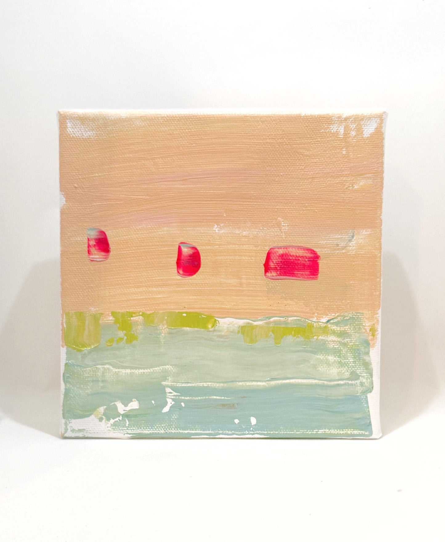 Original Abstract Mixed Media Landscape Painting on Streched Canvas, Abstract Artwork, Small Landscape, Abstract Art