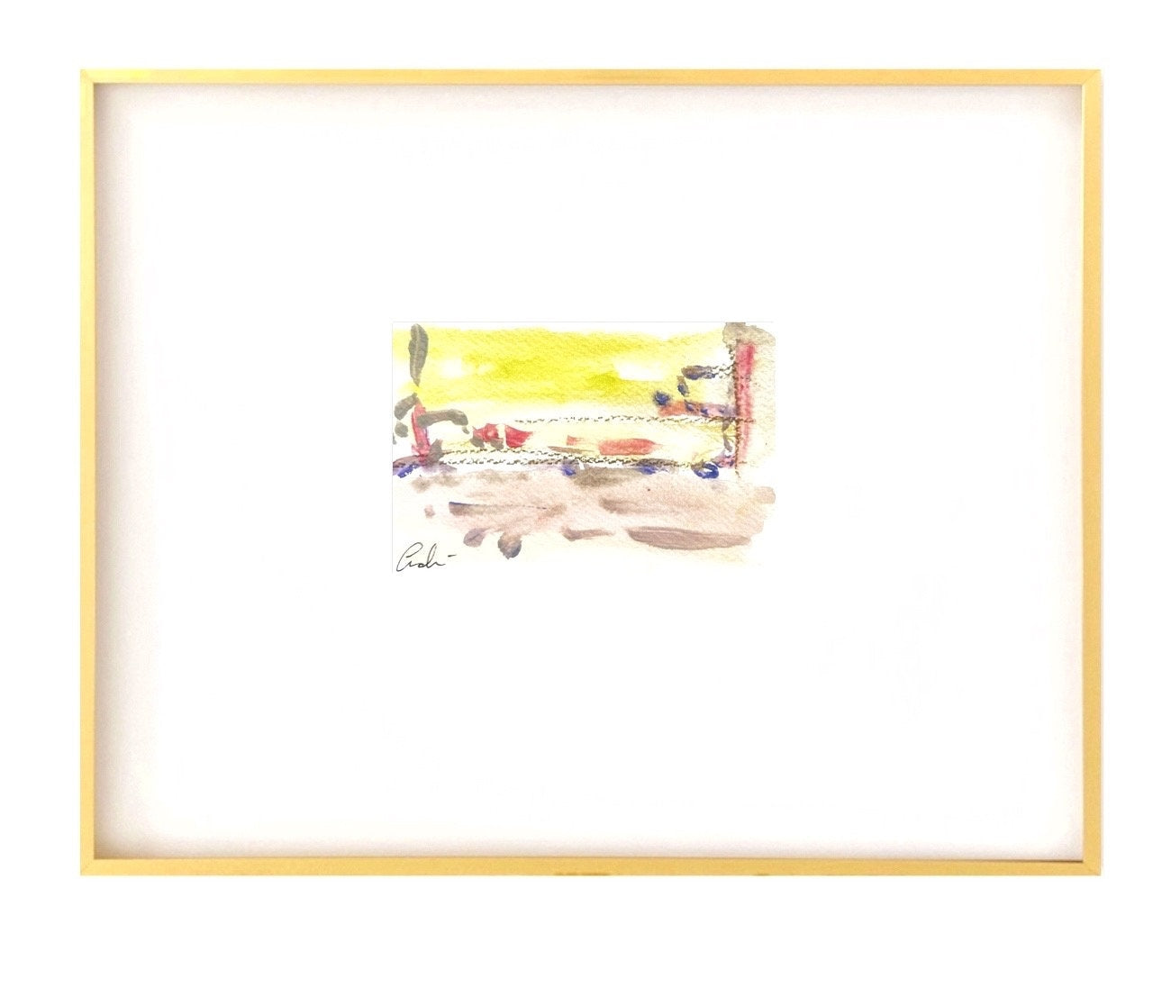 Original Abstract Mixed-Media Painting, Size 4”x6”, Matted in 8”x10”, Ready to Frame, Abstract Artwork, Original Artwork, Coastal Art