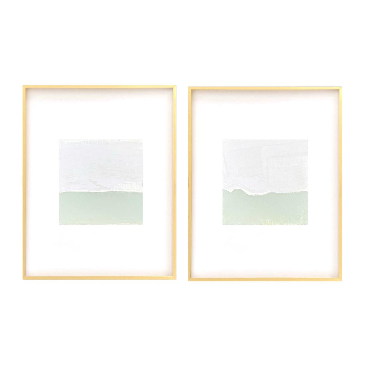 Original Abstract Mixed Media Landscape Paintings, Set of 2, Abstract Wall Art, 4”x6”, Neutral Artwork, Artwork for Interior Design